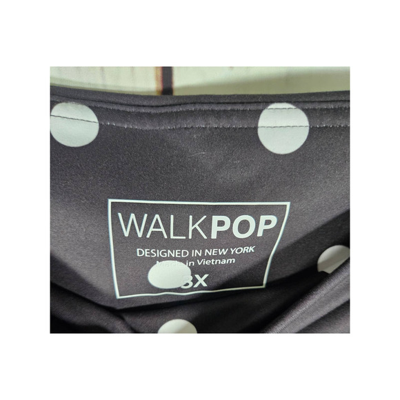 Walk Pop Women's Capri Legging Black and White‎ Polka Dot Size 3x NWT - Picture 4 of 6